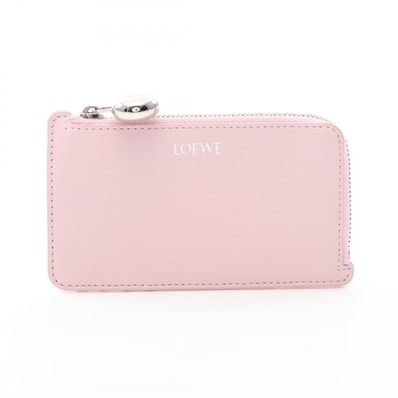ロエベ LOEWE ぺブル コインカードホルダー カードケース コインケース 財布 レザー レディース ピンク系 CANBZ40X01 【中古】