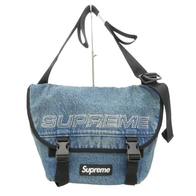 Supreme シュプリーム 25AW Denim Messenger Bag デニム メッセンジャー ショルダーバッグ インディゴブルー系 ブラック系【極上美品】【中古】