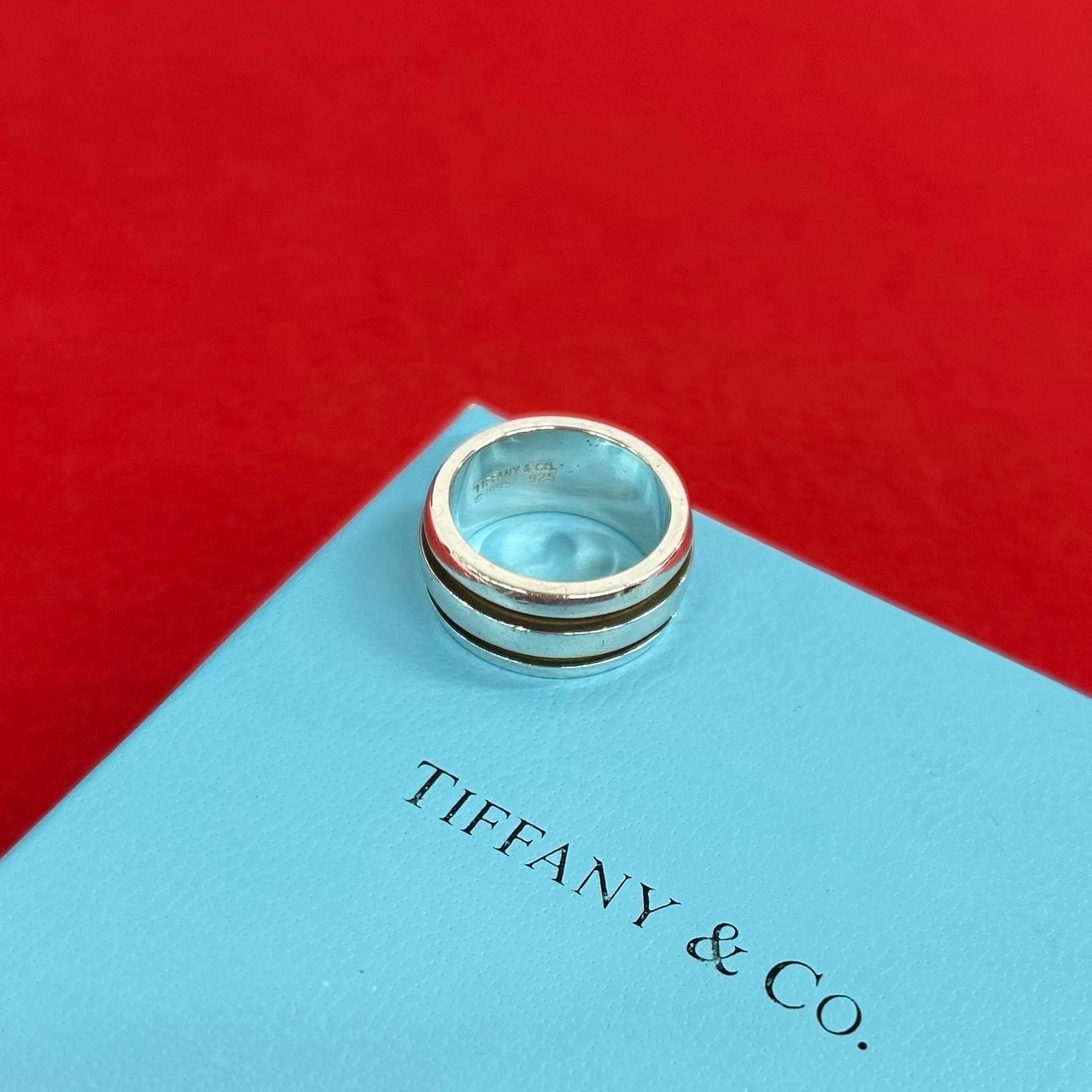 TIFFANY&Co. ティファニー グルーブド ダブルライン リング シルバー925 リング・指輪 11号 シルバー
 64595