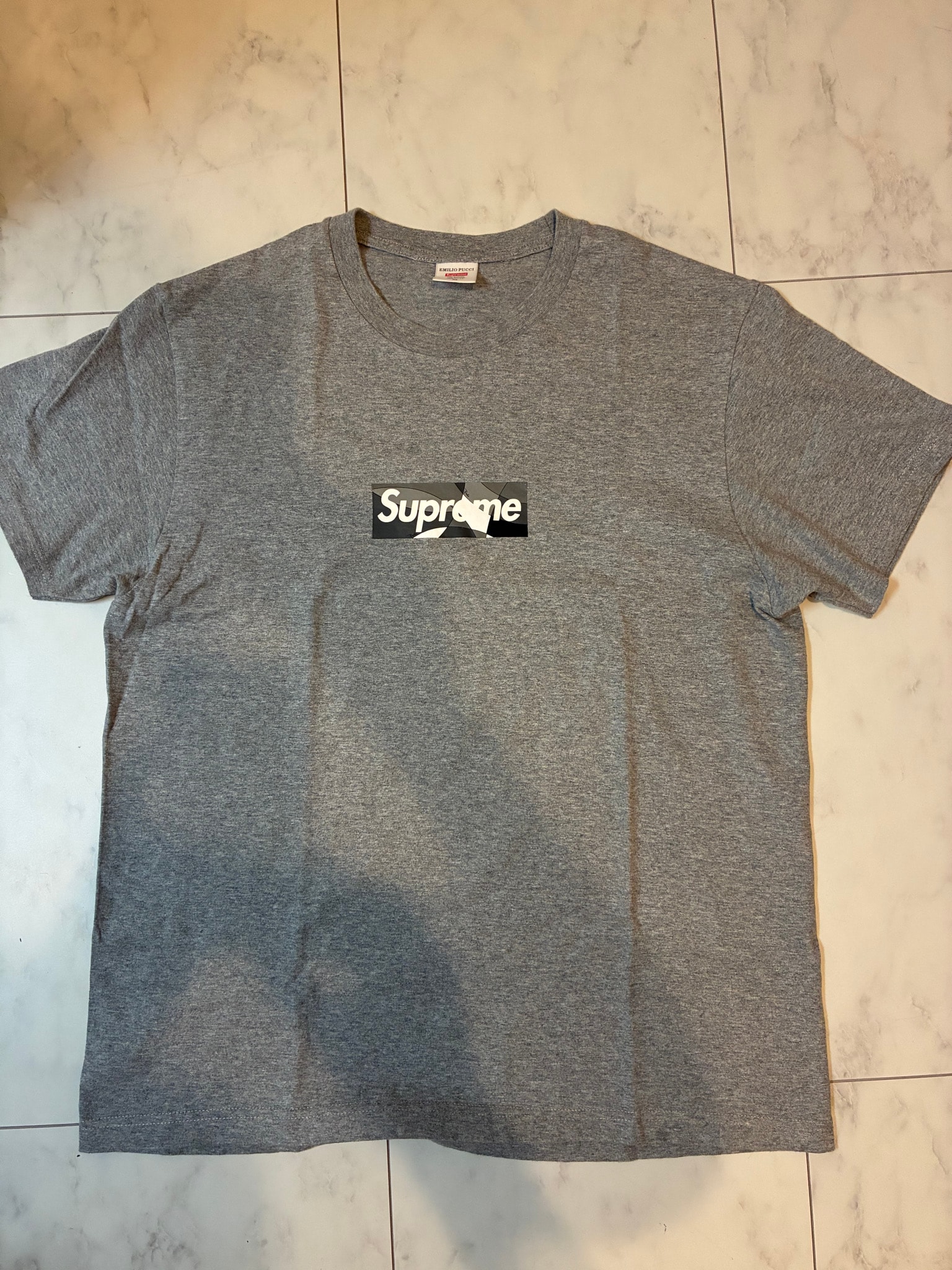 Supreme / Emilio Pucci® Box Logo Tee "Grey/Black"