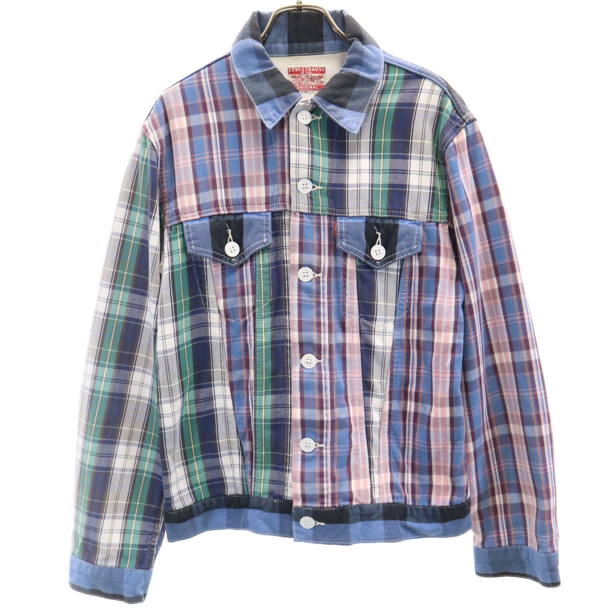 Levi's リーバイス チェック柄 トラッカー ジャケット L ブルー系