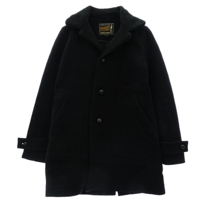 HYSTERIC GLAMOUR ヒステリックグラマー コート 0253AC06 裏ボア 裏地チェック メルトン ランチコート ブラック系 S【中古】