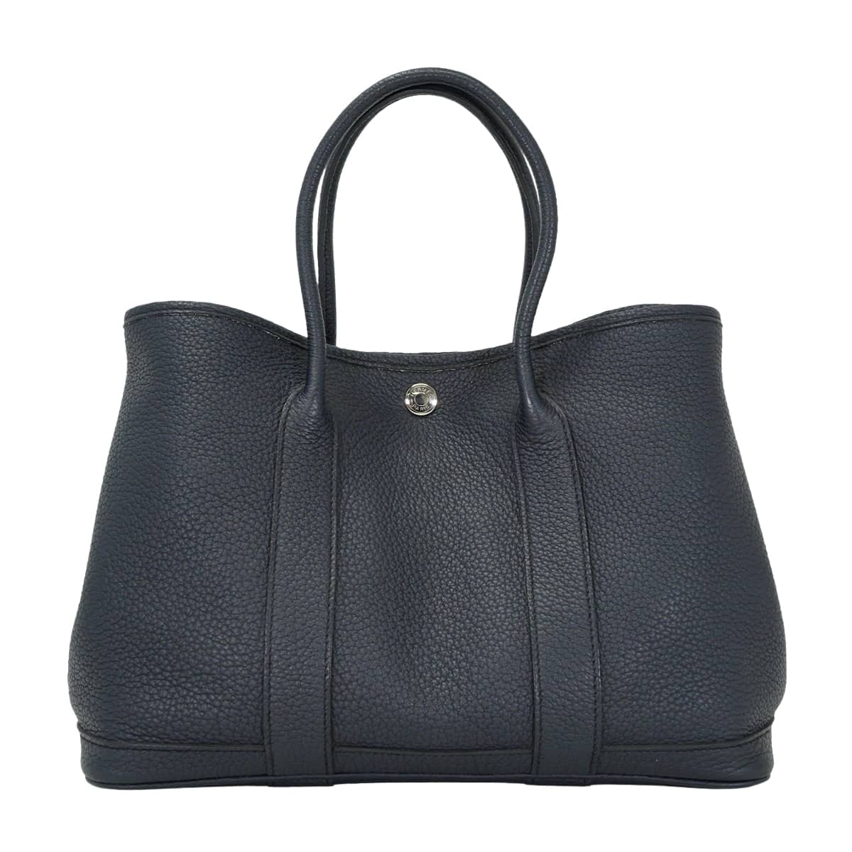 【渋谷並木橋店】HERMES エルメス トートバッグ ガーデンパーティ 30 TPM オールレザー ブルーインディゴ ネゴンダ シルバー金具 T刻印 SAランク【中古】