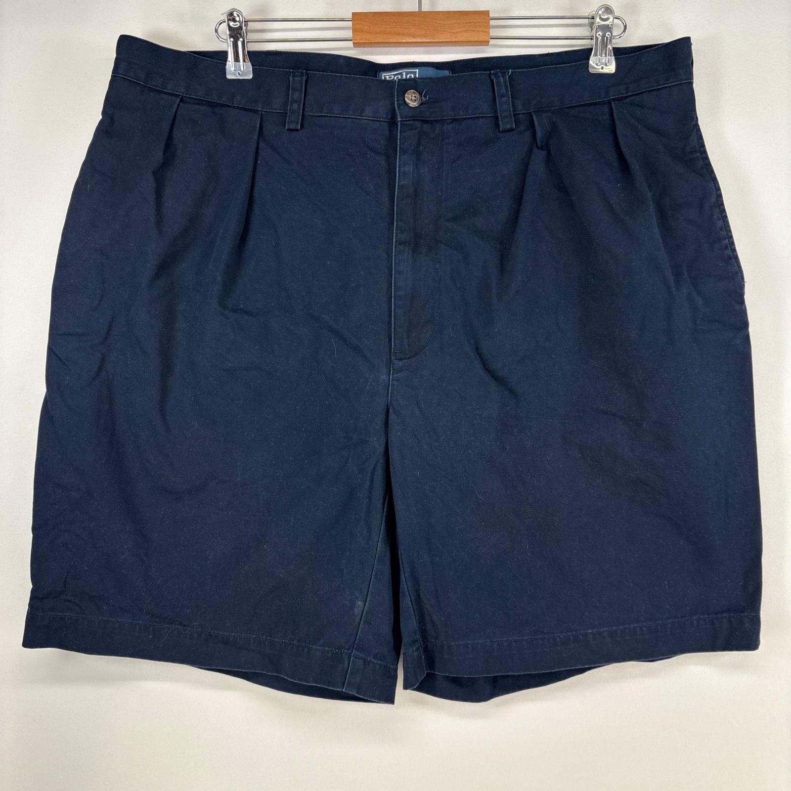 古着 ポロバイラルフローレン Polo by Ralph Lauren ショートパンツ チノパン ワンポイント ポロチノ タック w40  ネイビー メンズ