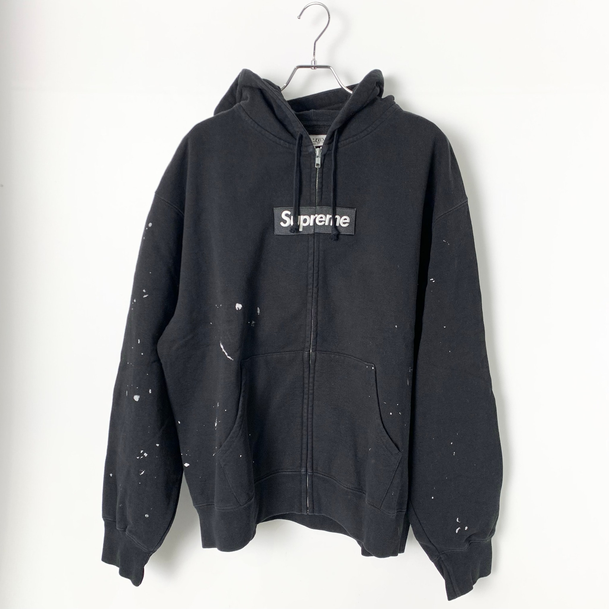 Supreme x MM6 Maison Margiela Box Logo Zip Up Hooded Sweatshirt "Black"