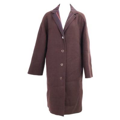 エルメス 【美品】セリエボタン ウールxカシミヤ チェスター 38