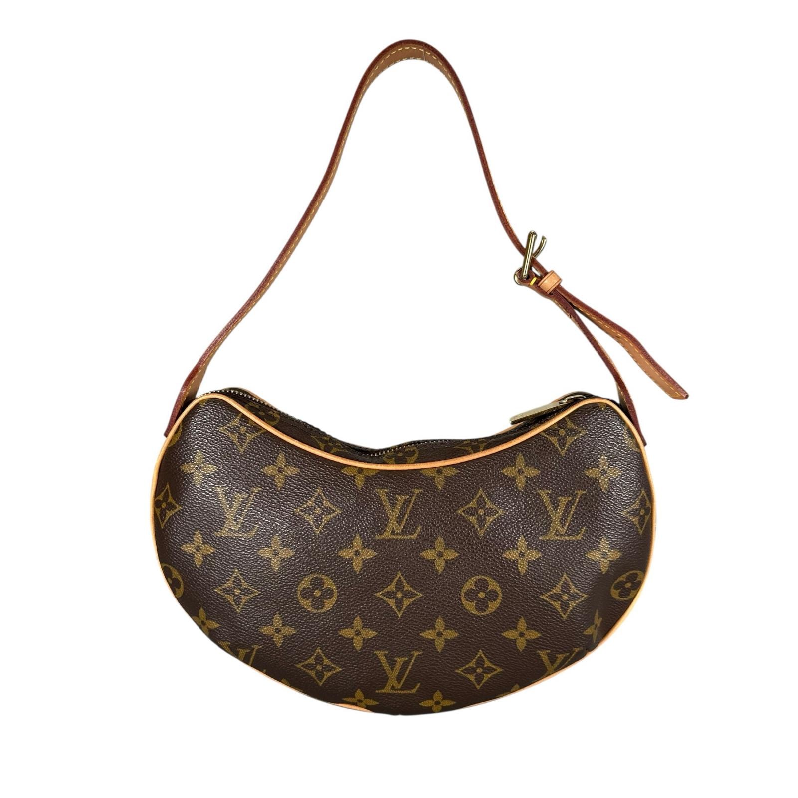 LOUIS VUITTON ルイ・ヴィトン クロワッサンPM ハンドバッグ モノグラムキャンバス ブラウン レディース【中古】