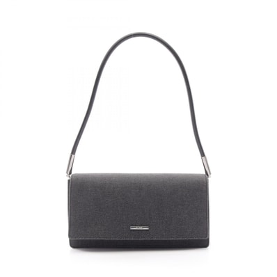 グッチ GUCCI ロゴ ショルダーバッグ バッグ デニム レザー レディース ブラック系 01235 【中古】