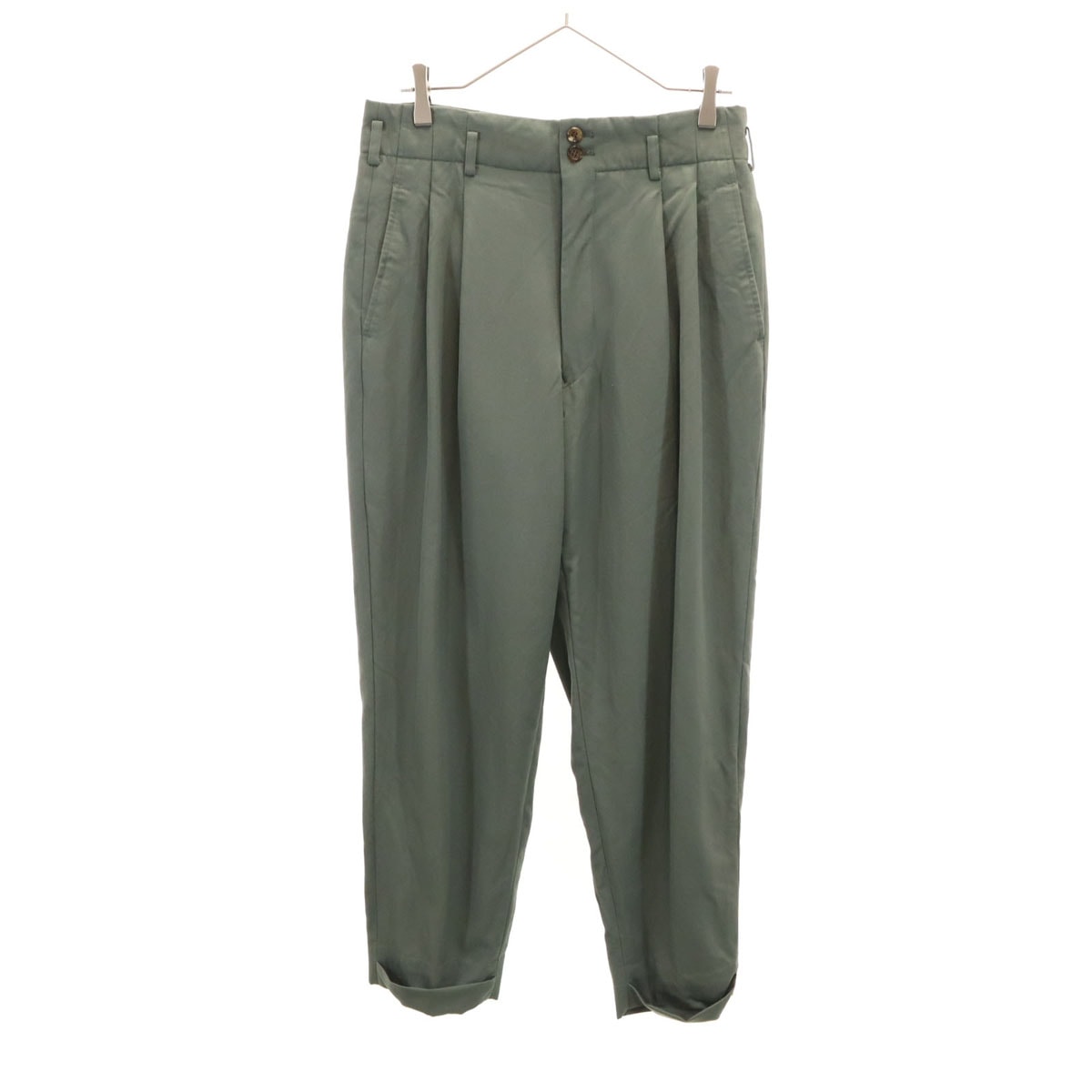COMME des GARCONS HOMME PLUS コムデギャルソンオムプリュス 1991年 90s 日本製 オールド スラックスパンツ M グリーン系 タック