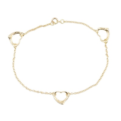 ティファニー TIFFANY&CO オープンハート ブレスレット ブレスレット アクセサリー K18(イエローゴールド) レディース ゴールド系 【中古】