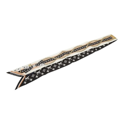 ルイ ヴィトン バンドーBB LVボウ スカーフ M96176 ブラック マルチカラー シルク レディース LOUIS VUITTON 中古