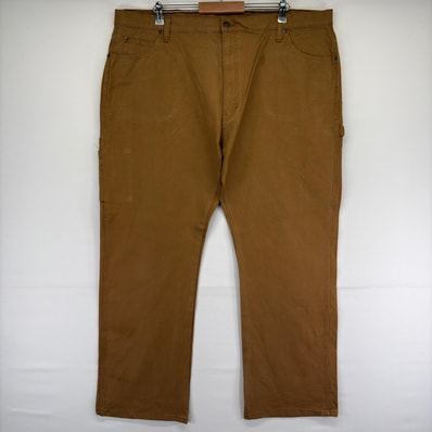 古着 ディッキーズ Dickies ダック パンツ 作業着 ワーク ペインターパンツ ジッパーフライ 大きいサイズ w44 L32 ブラウン メンズ