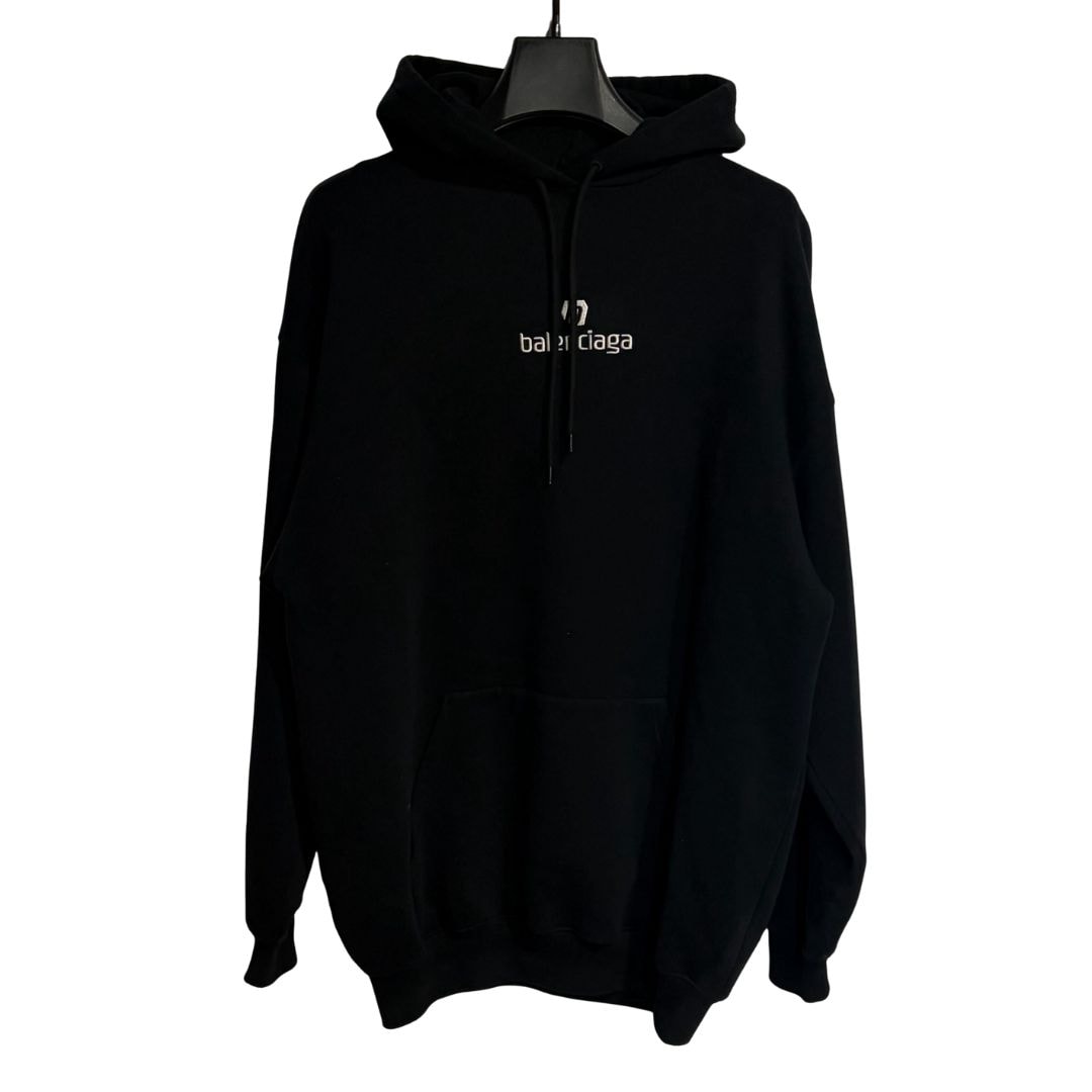 BALENCIAGA Embroidered Logo Hoodie "Black"