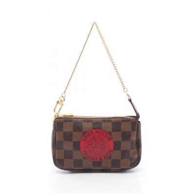 ルイ・ヴィトン LOUIS VUITTON ミニポシェット アクセソワール ダミエエベヌ T&B ハンドバッグ バッグ PVCコーティングキャンバス レザー ダミエ レッド レディース ブラウン系 / レッド系 N58011 【中古】