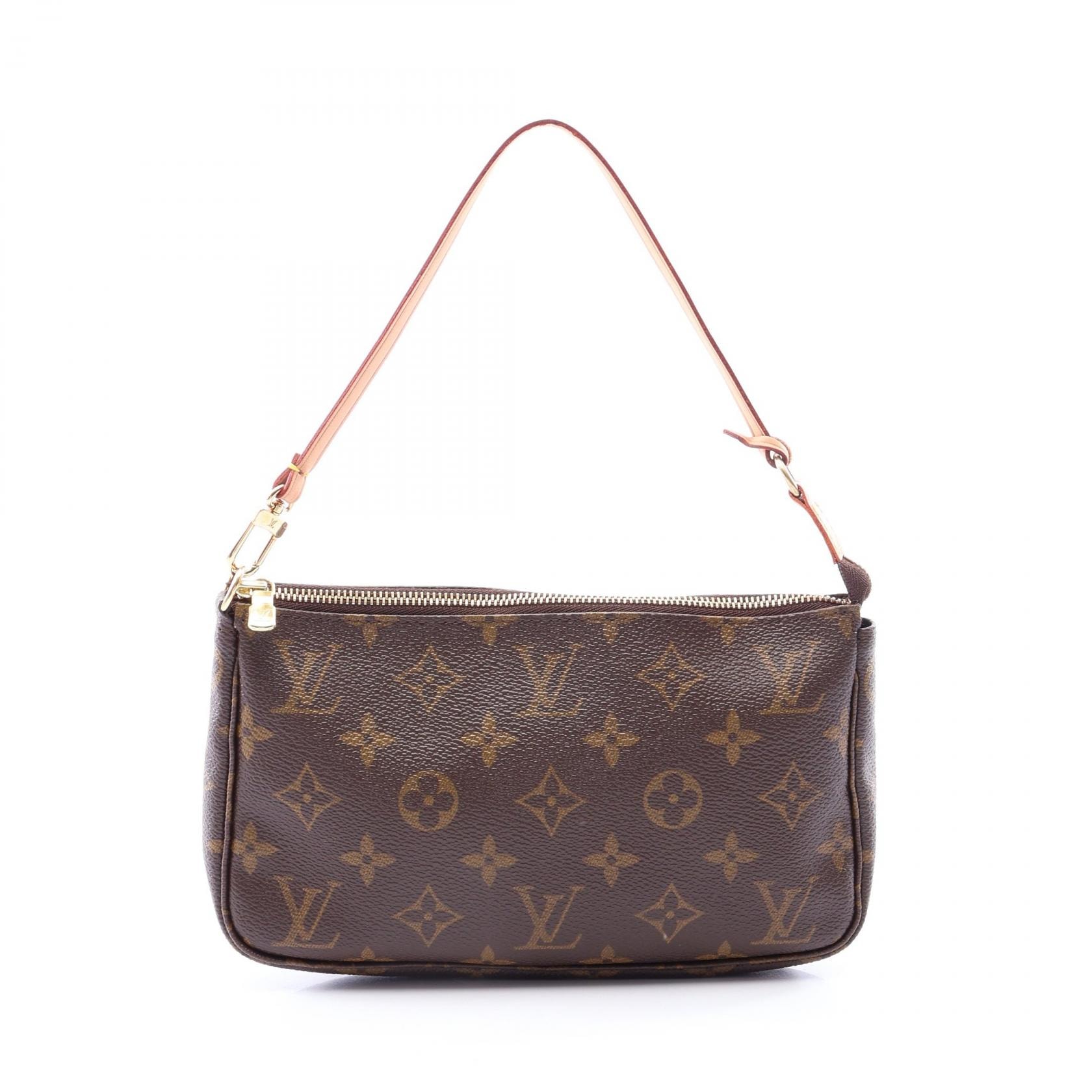 ルイ・ヴィトン LOUIS VUITTON ポシェットアクセソワール モノグラム ハンドバッグ バッグ PVCコーティングキャンバス レザー レディース ブラウン系 M51980 【中古】