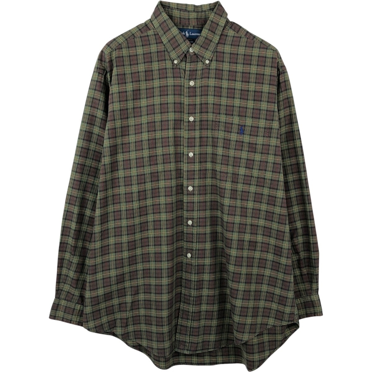 古着 ラルフローレン Ralph Lauren CLASSIC FIT クラシックフィット 長袖 ボタンダウンチェックシャツ インド製 メンズXL相当/eaa661361