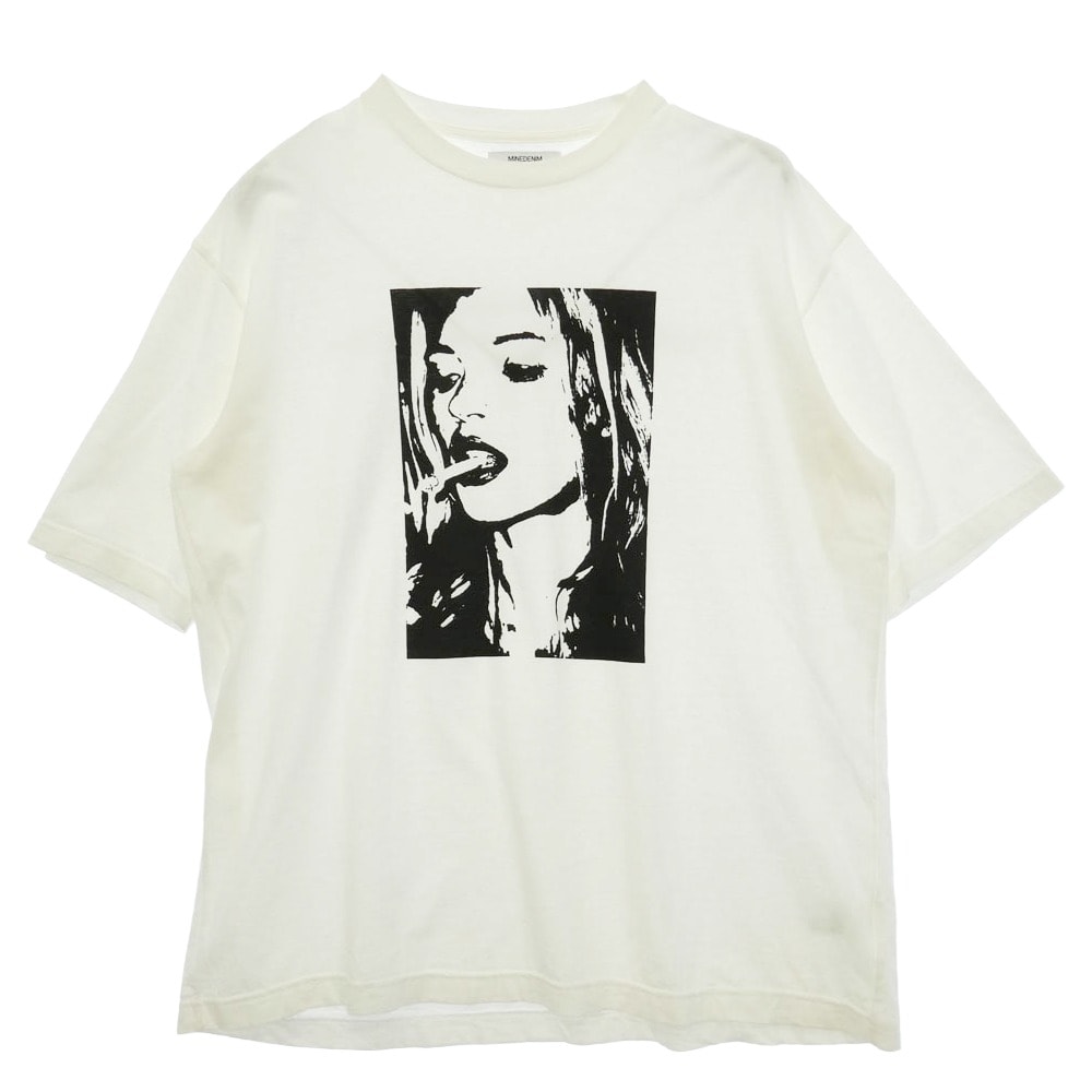 MINEDENIM マインデニム 2504-4002-00-XL2 Monochrome Two tone Face C 半袖 Tシャツ カットソー ホワイト系 XL【中古】