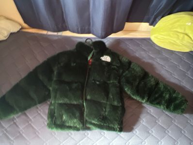 Supreme x The North Face Faux Fur Nuptse Jacket "Green"