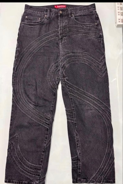 Supreme S Logo Loose Fit Jean "Washed Black"