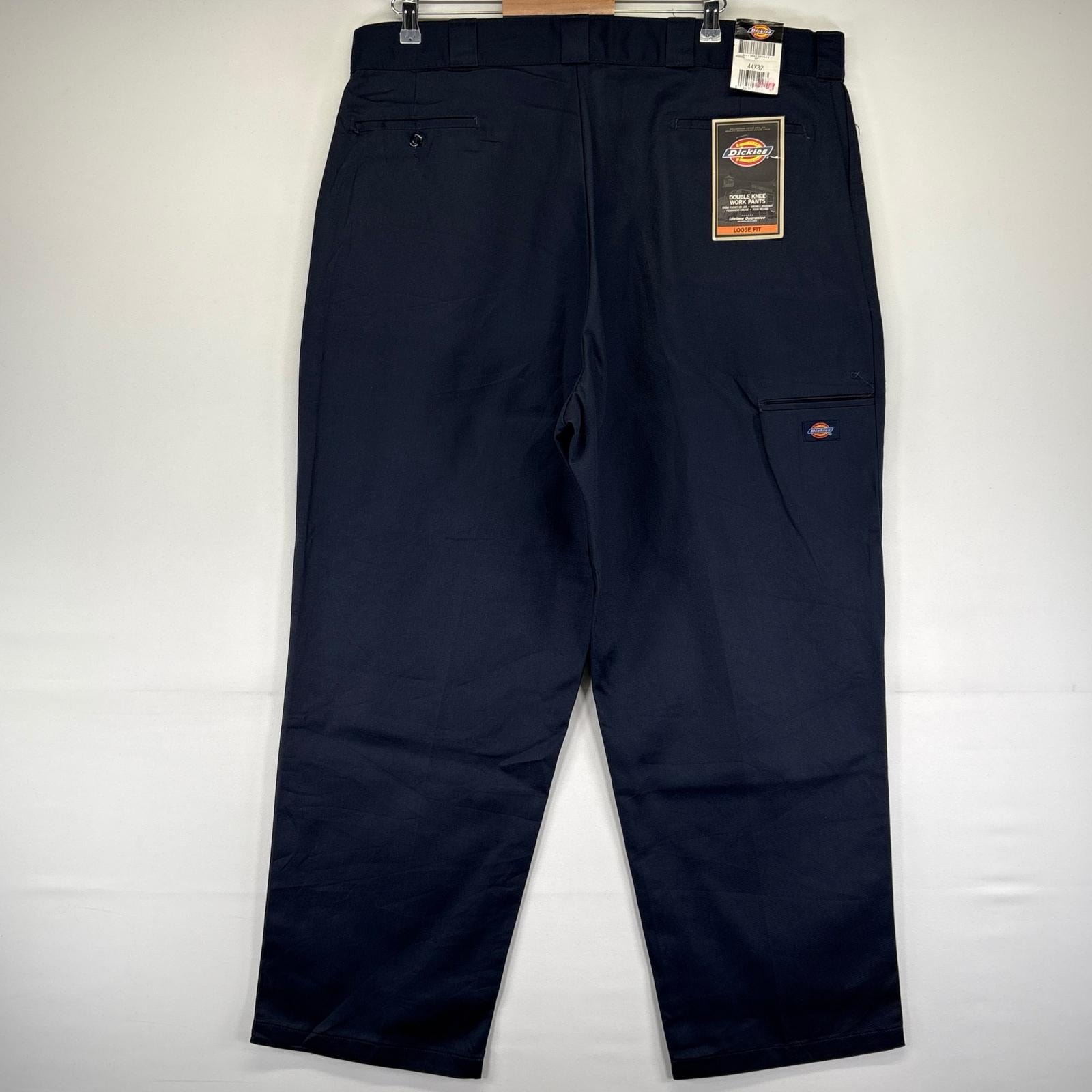 古着 ディッキーズ Dickies パンツ ワークパンツ ダブルニー ワンポイントロゴ デッドストック 大きいサイズ w44 L32  ネイビー系 メンズ