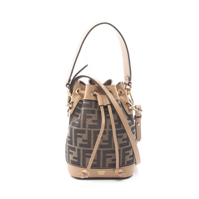 フェンディ FENDI ミニ モン トレゾール 2WAY ハンドバッグ バッグ キャンバス レザー レディース ブラウン系 / ベージュ系 8BS093ALP3F1AOE 【新品】