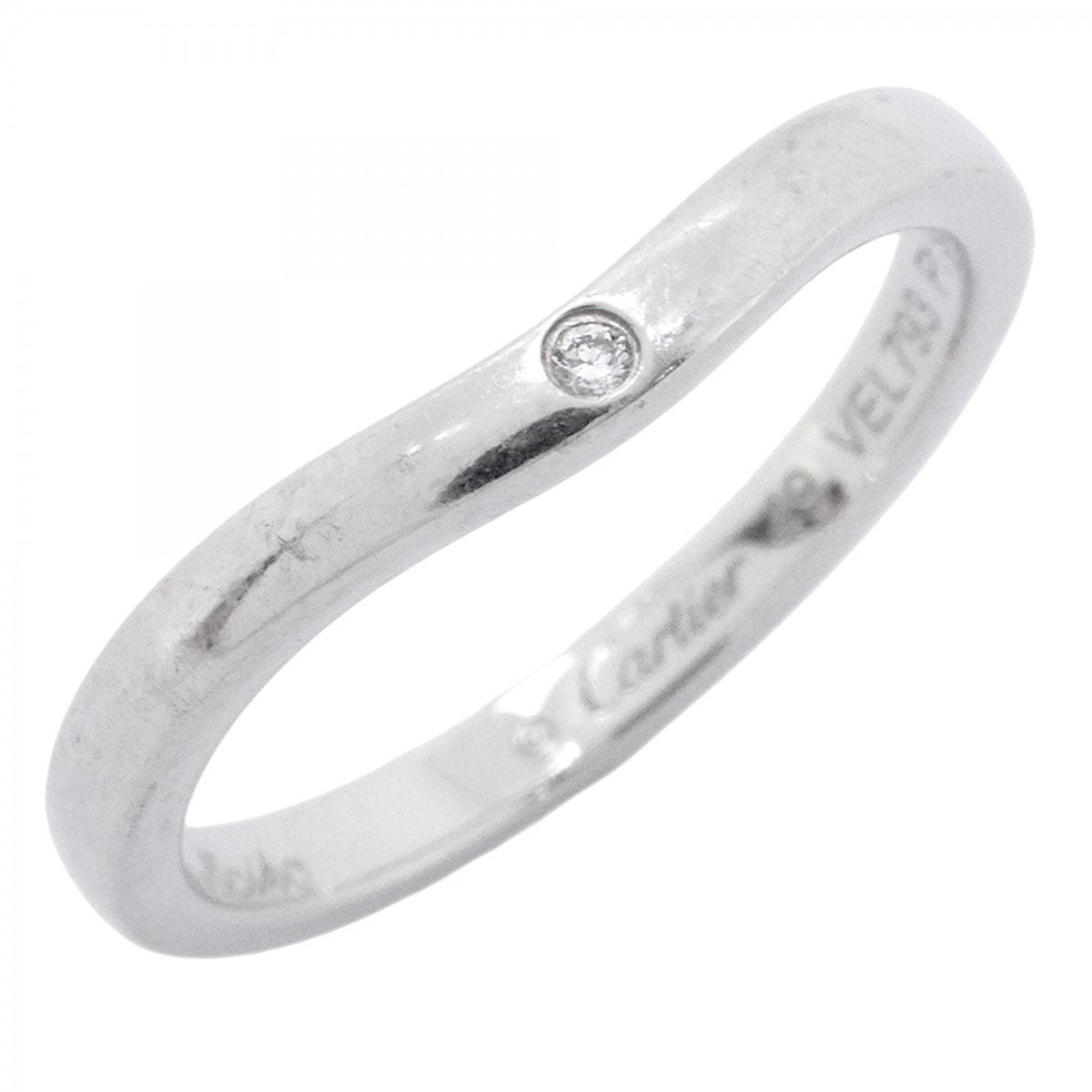 【6jdb0408-31】カルティエ リング バレリーナ 3PD Pt950 プラチナ ダイヤモンド #49【中古】レディース