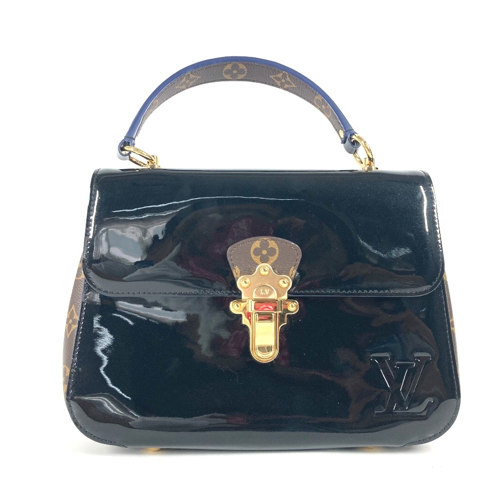 ルイヴィトン LOUIS VUITTON チェリーウッド PM M53353 モノグラム カバン ハンドバッグ パテントレザー ブラック 美品