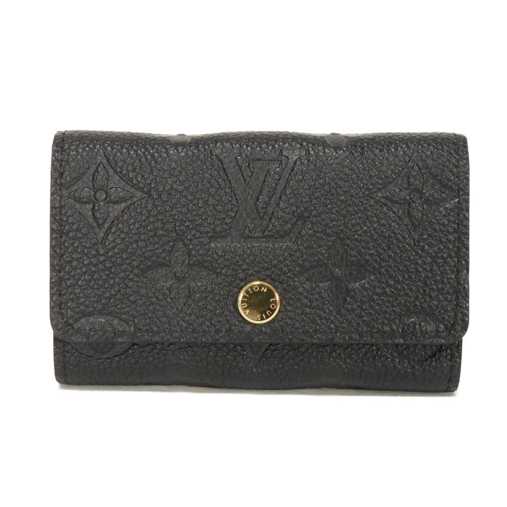 LOUIS VUITTON ルイ・ヴィトン ミュルティクレ 6 現行 LVロゴ フラワー ブラック スナップボタン 6連 キーフック 二つ折り RFID ICチップ 未使用 モノグラム アンプラント ノワール キーケース M64421