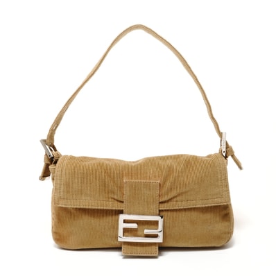 フェンディ FENDI マンマバケット ワンショルダー コーデュロイ ショルダーバッグ【中古】