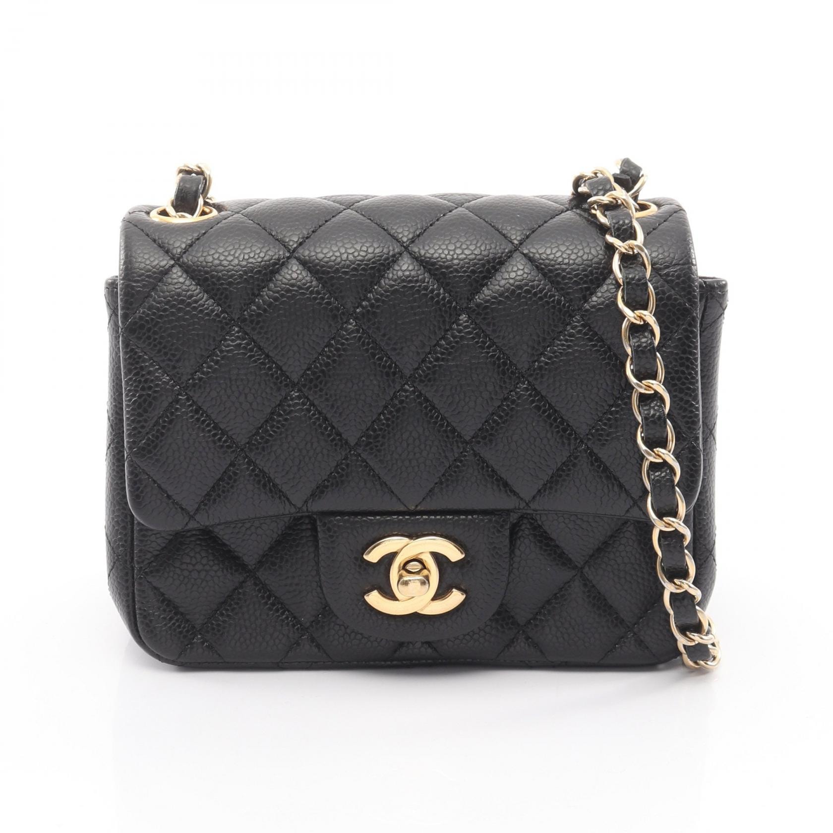 シャネル CHANEL ミニマトラッセ ショルダーバッグ バッグ レザー カーフ(牛革) レディース ブラック系 【中古】