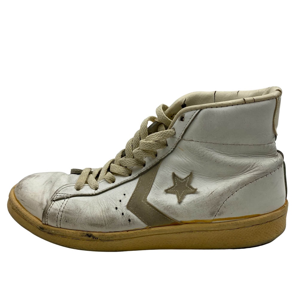 CONVERSE コンバース スニーカー 80s USA製 米国製 ヴィンテージ ビンテージ PRO LEATHER HI プロレザー ハイ ハイカット スニーカー オフホワイト系 9【中古】