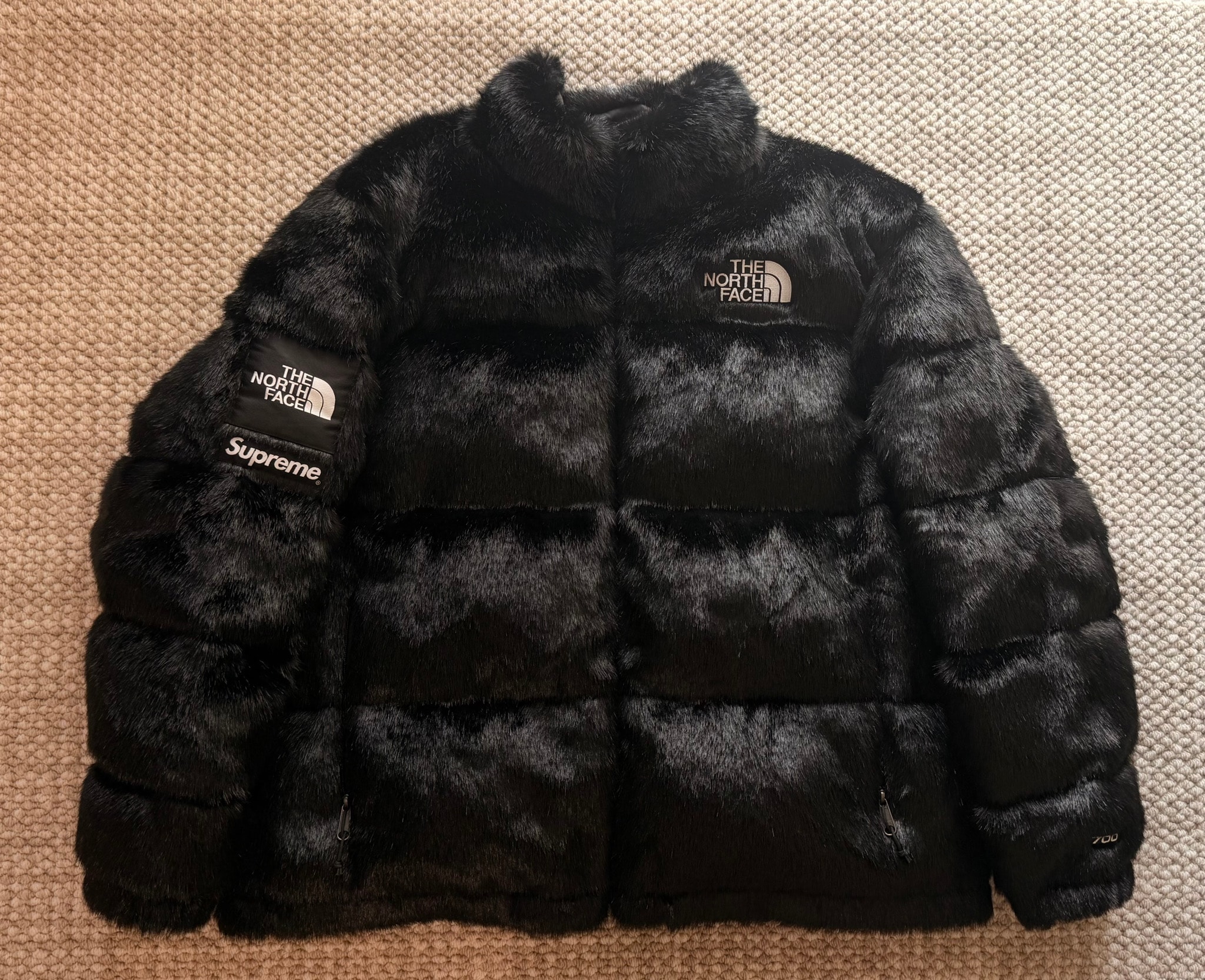 Supreme x The North Face Faux Fur Nuptse Jacket "Black"