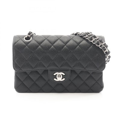 シャネル CHANEL マトラッセ Wフラップ ショルダーバッグ バッグ キャビアスキン(グレインドカーフ) レディース ブラック系 【中古】