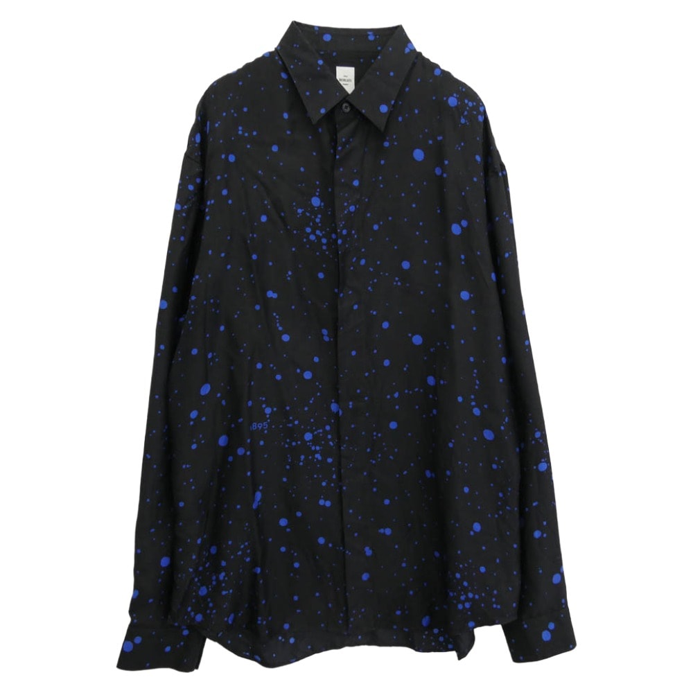 Berluti ベルルッティ 長袖シャツ シルク ドット 長袖 シャツ ブラック系 ブルー系 R39【中古】