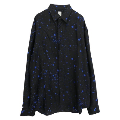 Berluti ベルルッティ 長袖シャツ シルク ドット 長袖 シャツ ブラック系 ブルー系 R39【中古】