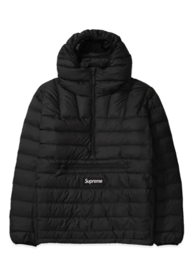 Supreme Micro Down Half Zip Hooded Pullover "Black"