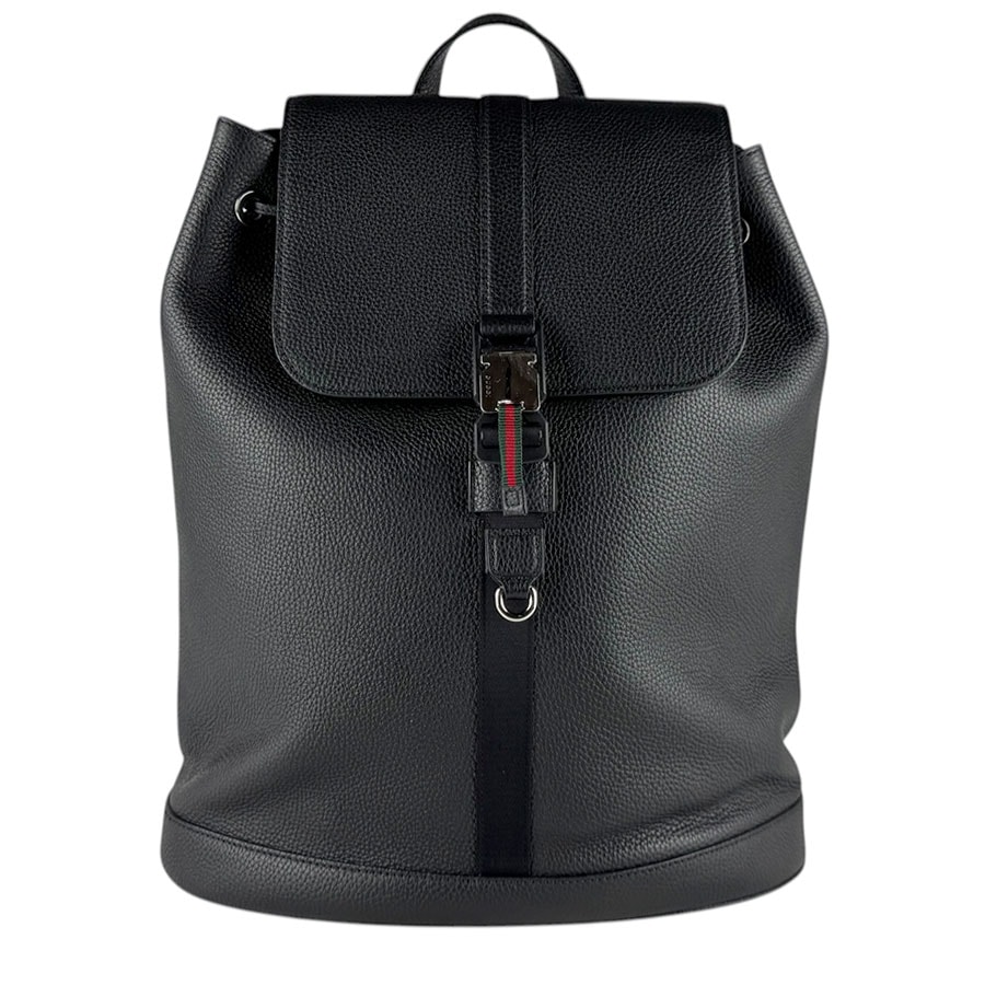 グッチ GUCCI リュック シェリーライン ミディアム バックパック レザー ブラック メンズ 816750【中古】 z9296