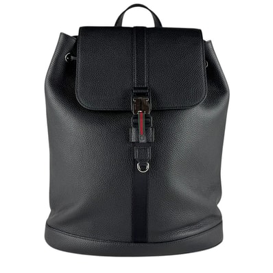 グッチ GUCCI リュック シェリーライン ミディアム バックパック レザー ブラック メンズ 816750【中古】 z9296