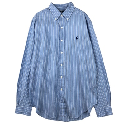古着 ラルフローレン Ralph Lauren CLASSIC FIT クラシックフィット 長袖 ボタンダウンストライプシャツ メンズM相当/eaa666399