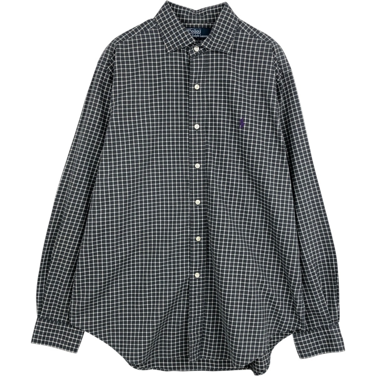 古着 ラルフローレン Ralph Lauren CLASSIC FIT ワイドカラー 長袖 コットンチェックシャツ メンズL相当/eaa629034