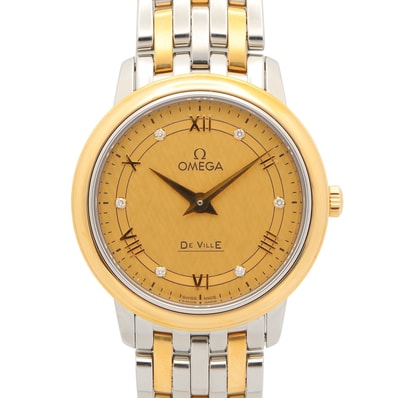 オメガ OMEGA デ・ビル プレステージ 6Pダイヤ 腕時計 時計 K18(イエローゴールド) ステンレススチール ダイヤモンド レディース ゴールド系 424.20.27.60.58.004 【新品】