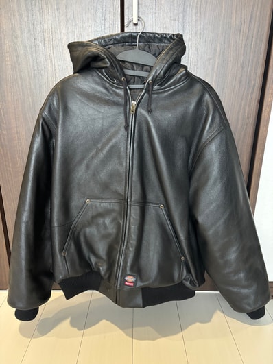 Supreme x Dickies Hooded Leather Work Jacket "Black"
