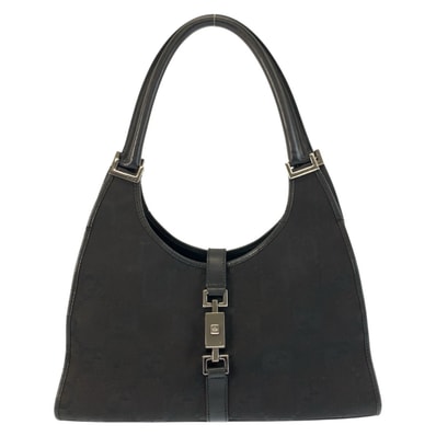 GUCCI グッチ ジャッキー ジャンボGG ブラック 黒 GGキャンバス レザー/ ハンドバッグ 601357 【中古】