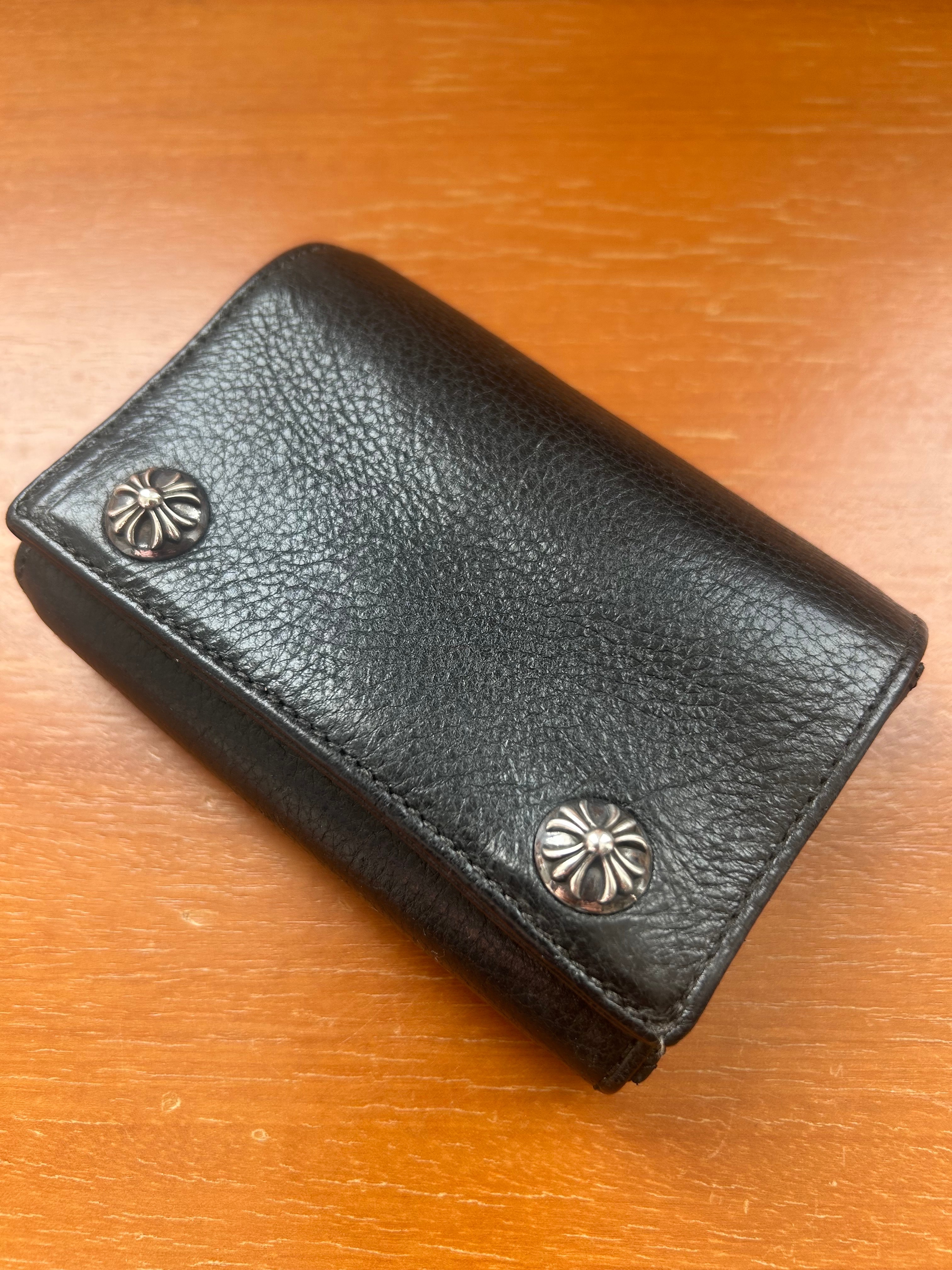 Chrome Hearts 3 Fold Leather Wallet "Black"