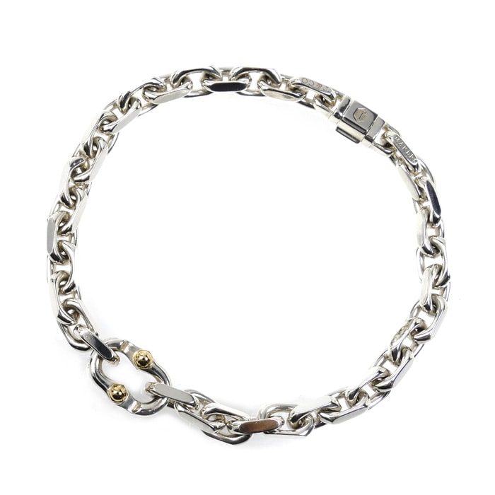 TIFFANY&Co. ティファニー SV925/K18YG 1837 メイカーズ ナロー ブレスレット 21.7g 20cm メンズ【中古】