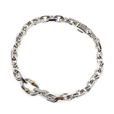 TIFFANY&Co. ティファニー SV925/K18YG 1837 メイカーズ ナロー ブレスレット 21.7g 20cm メンズ【中古】