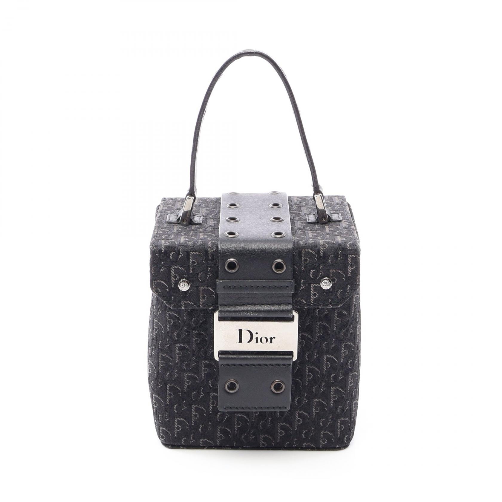 ディオール Dior ストリートシック トロッター ハンドバッグ バッグ キャンバス レザー レディース ブラック系 【中古】