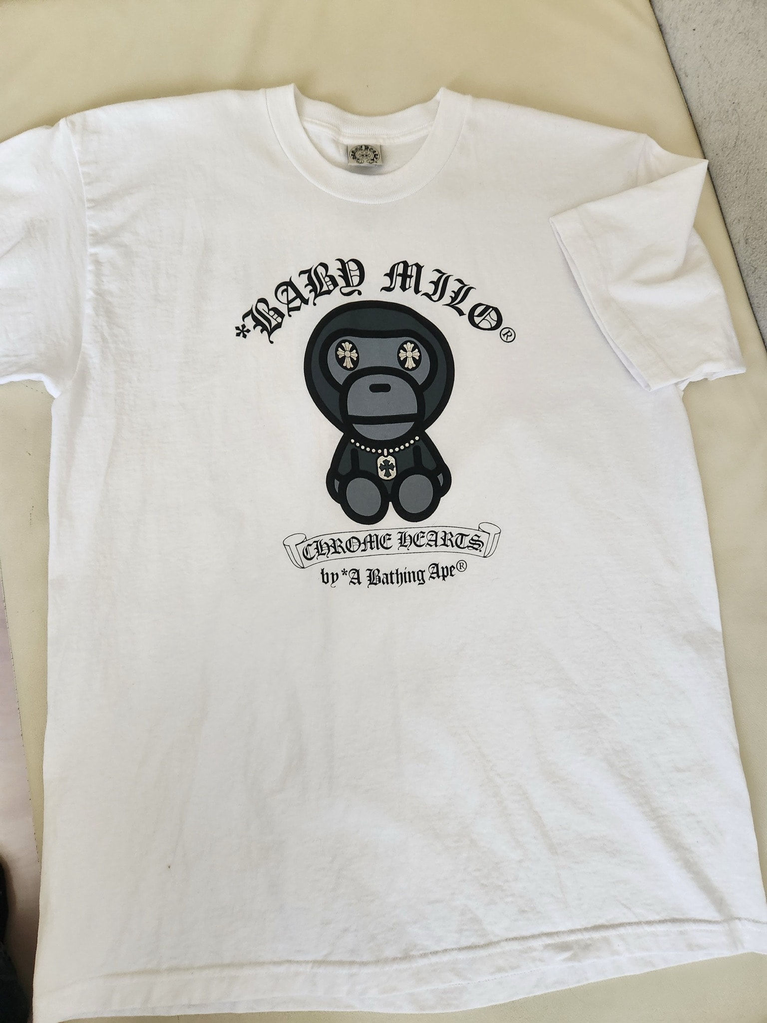 Chrome Hearts x A BATHING APE BABY MILO Print T-Shirt "White"