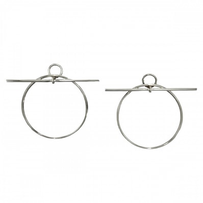 HERMES エルメス ピアス ループMM フープ アクセサリー ジュエリー シルバー925 レディース 約11.7g【中古品】