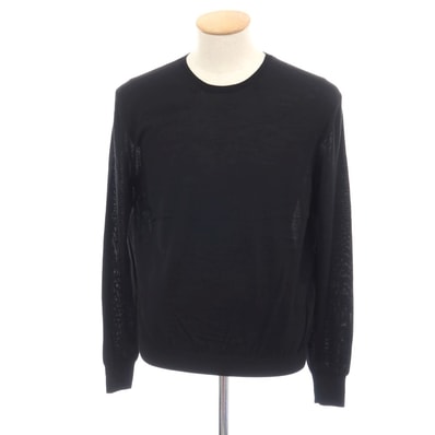 【中古】【未使用】サンローランパリ SAINT LAURENT PARIS ハイゲージ ウール クルーネックニット ブラック【サイズS】【メンズ】